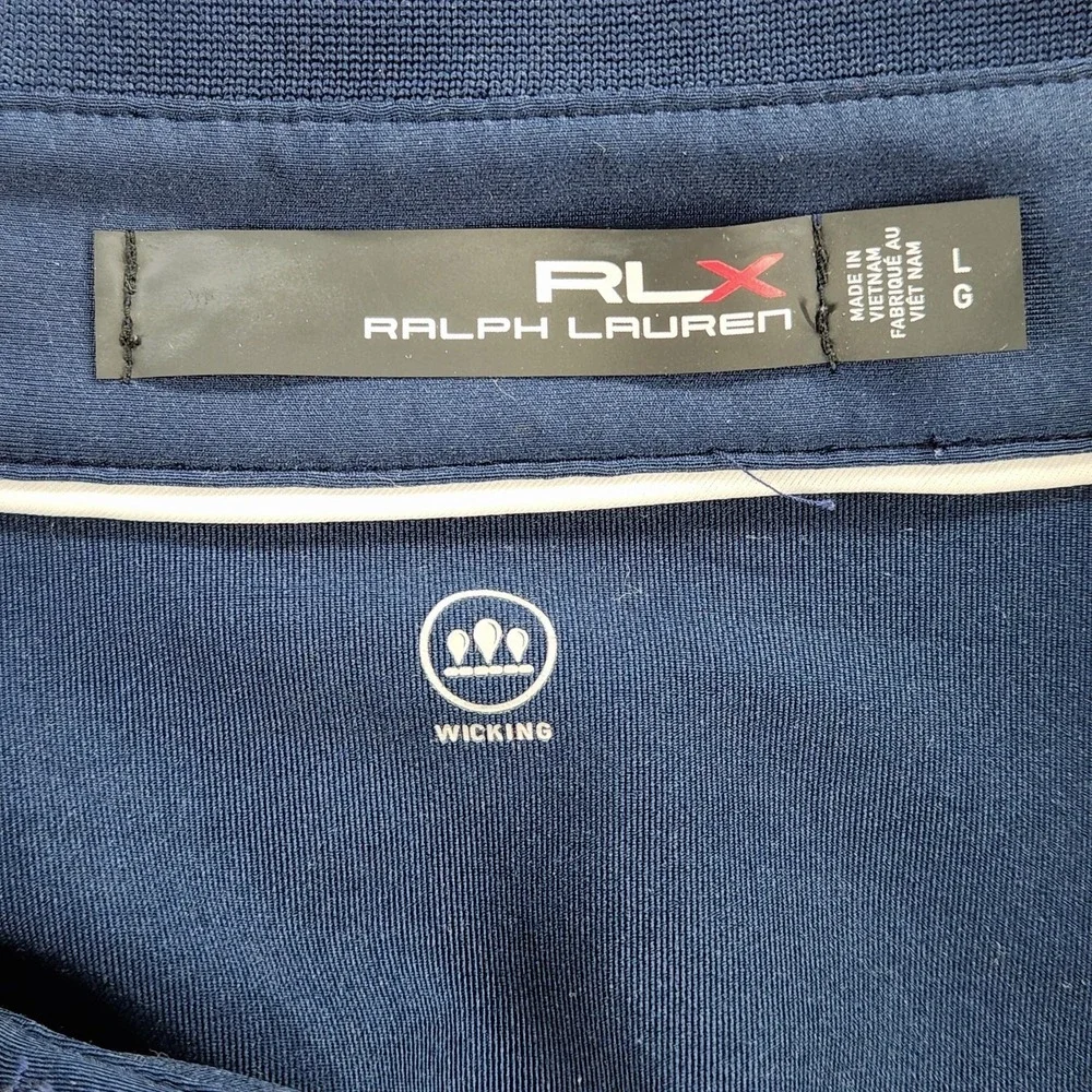 RLX Ralph Lauren Ryder Cup USA 2020 Golf Shirt Polo Mens Large Blue Red Striped